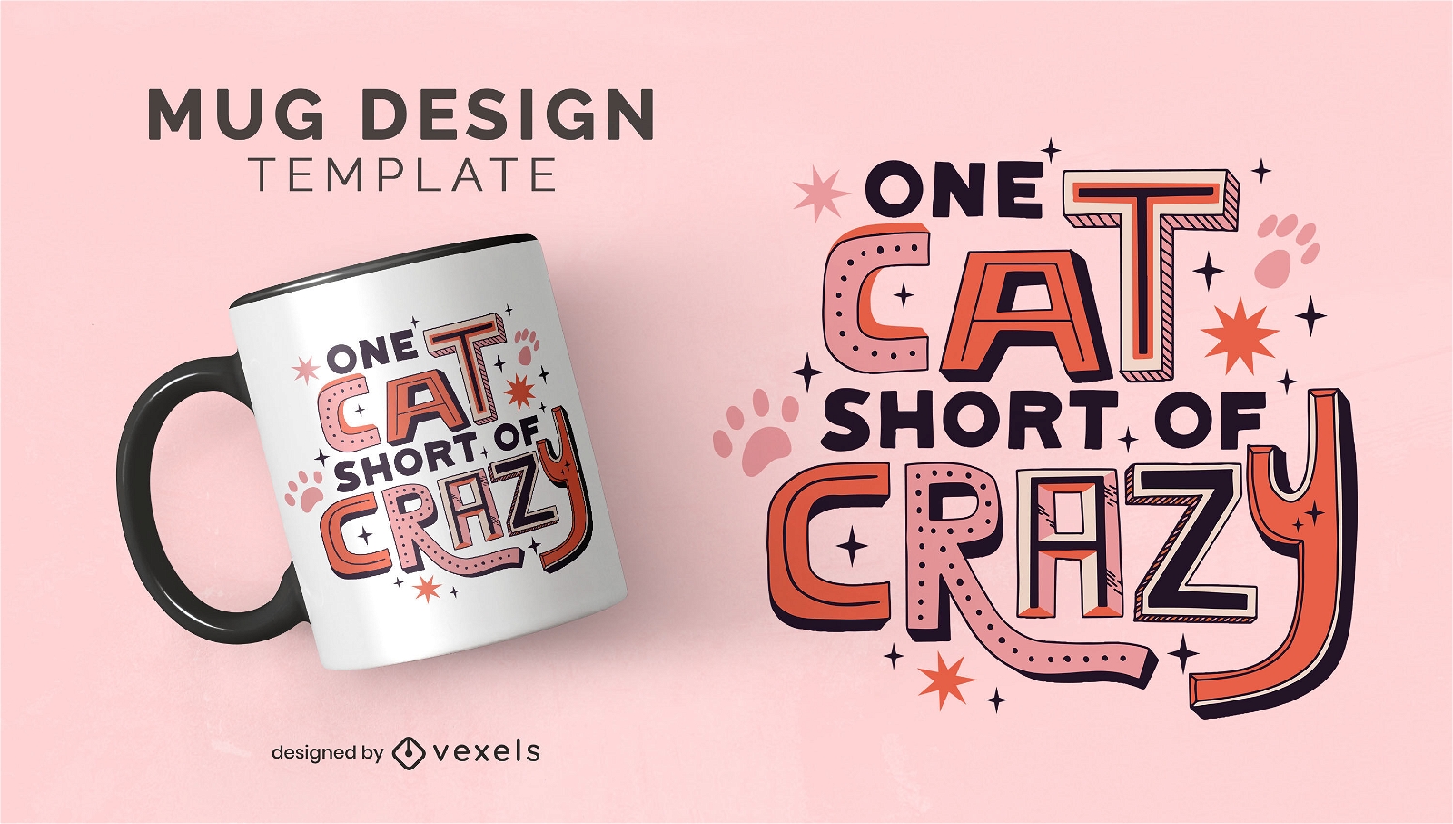 Crazy cat quote lettering mug design