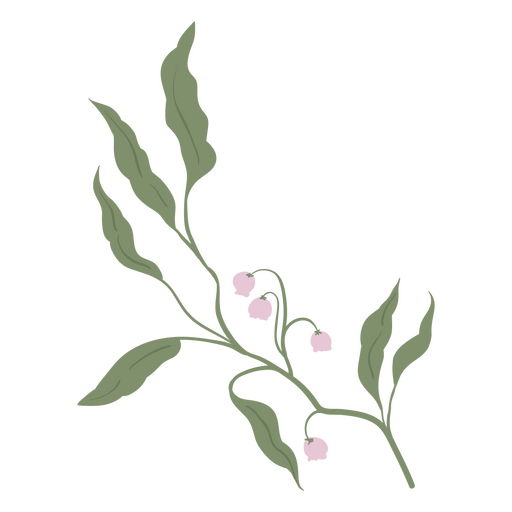 Blüten flach gezähnte Blätter PNG-Design