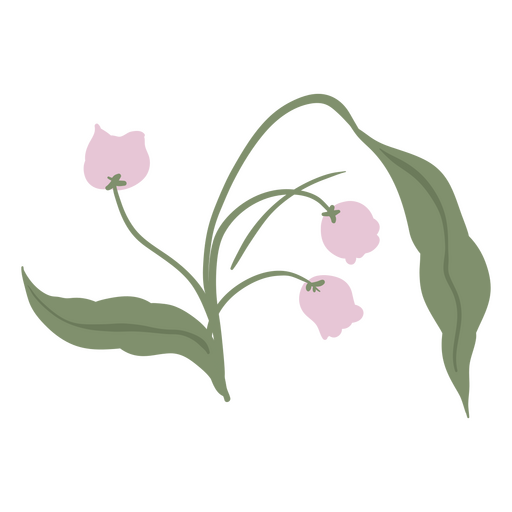 Blüten flach gezähntes Blatt PNG-Design