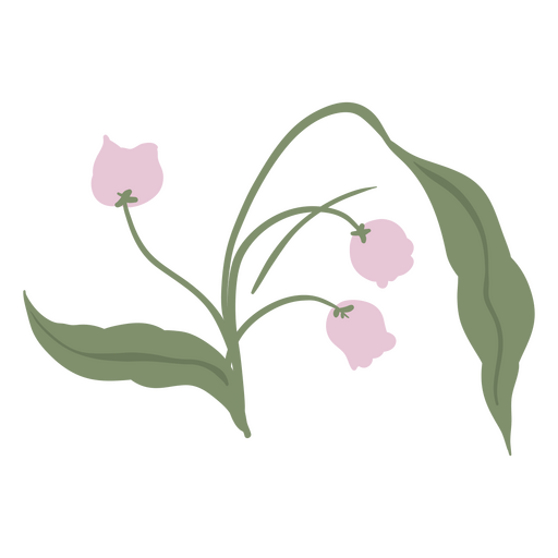 Folha de dentes plana de flores Desenho PNG