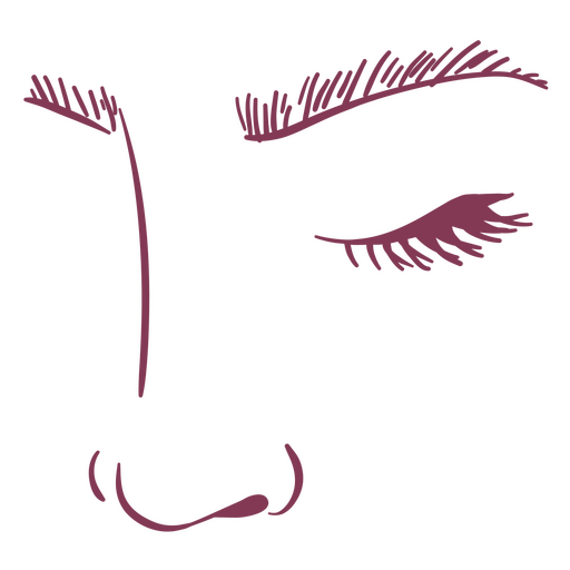 Nose and eyes contour PNG Design