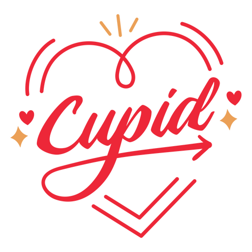 Valentine's Day Cupid badge PNG Design