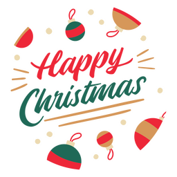 Insignia de adornos de Navidad feliz Diseño PNG