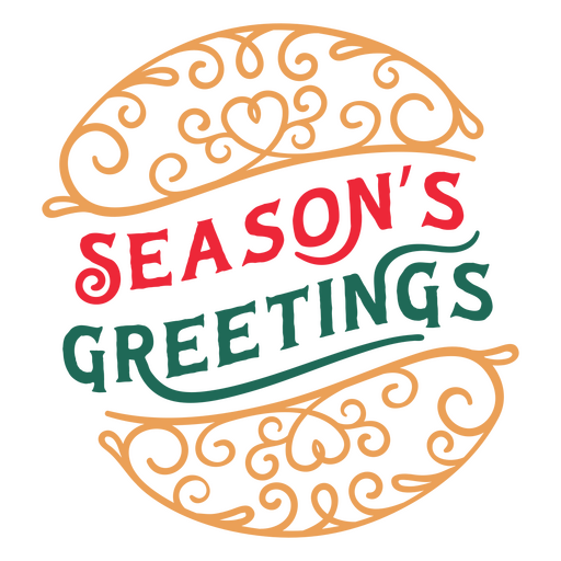 Season's greetings Christmas badge PNG Design