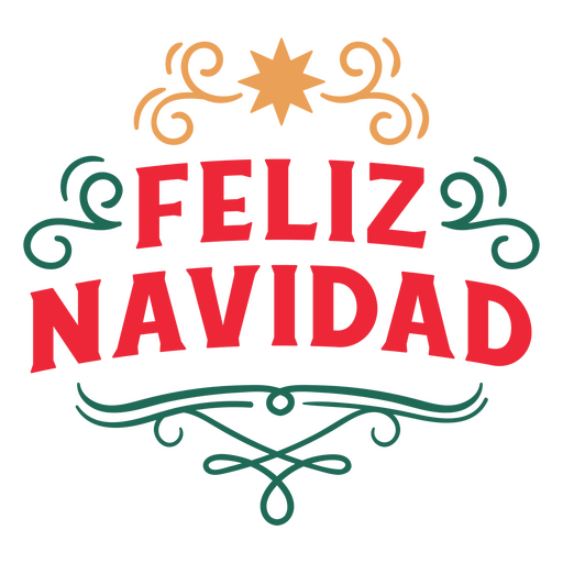 Happy Christmas Spanish badge PNG Design