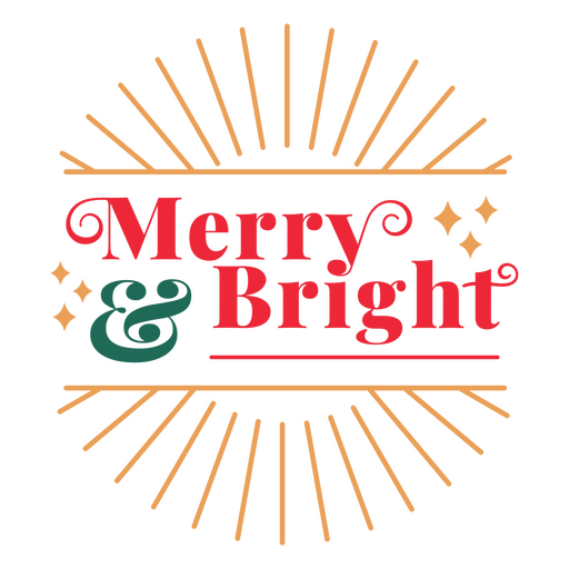 Merry and bright holiday badge