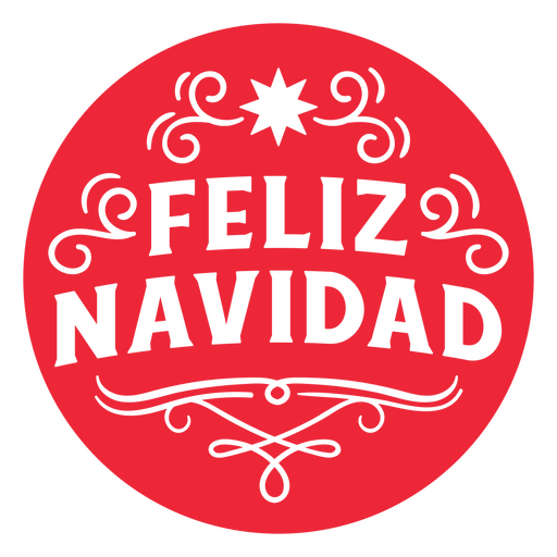 Spanish Happy Christmas badge PNG Design
