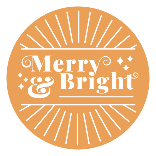 Merry and bright Christmas badge PNG Design