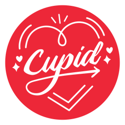 Valentine's Day heart Cupid badge PNG Design Transparent PNG