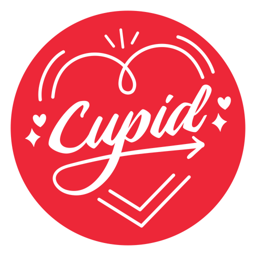 Valentine's Day heart Cupid badge
