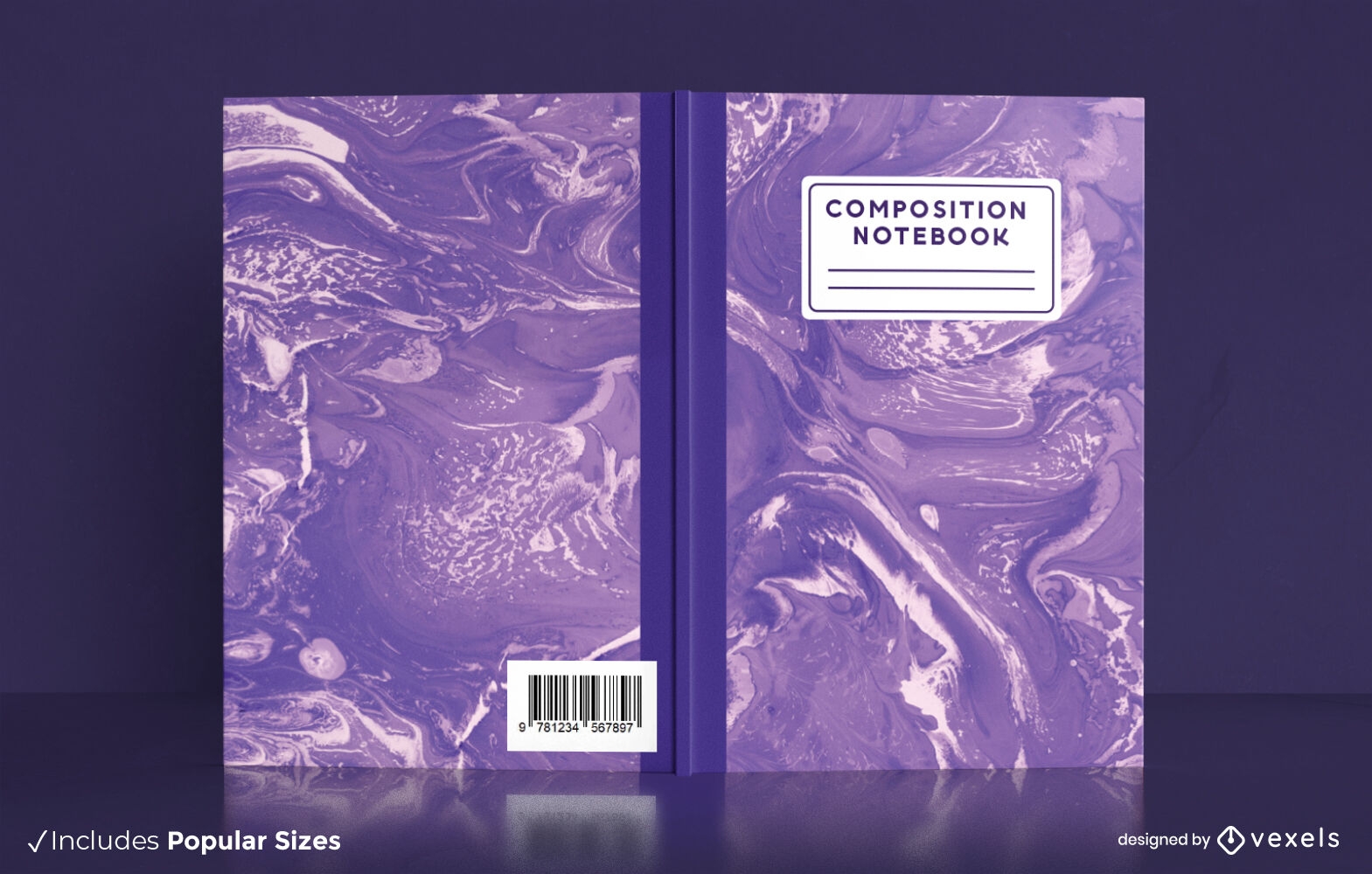Diseño de portada de libro de composición de mármol