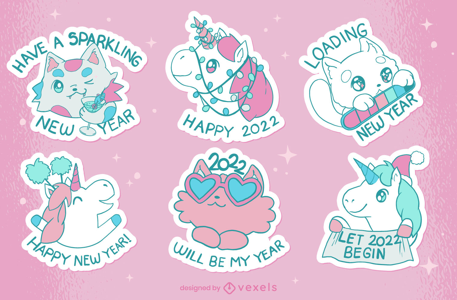 cute stickers new year