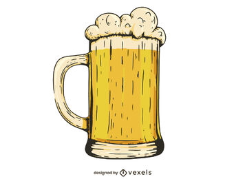 Beer mug alcoholic drink illustration