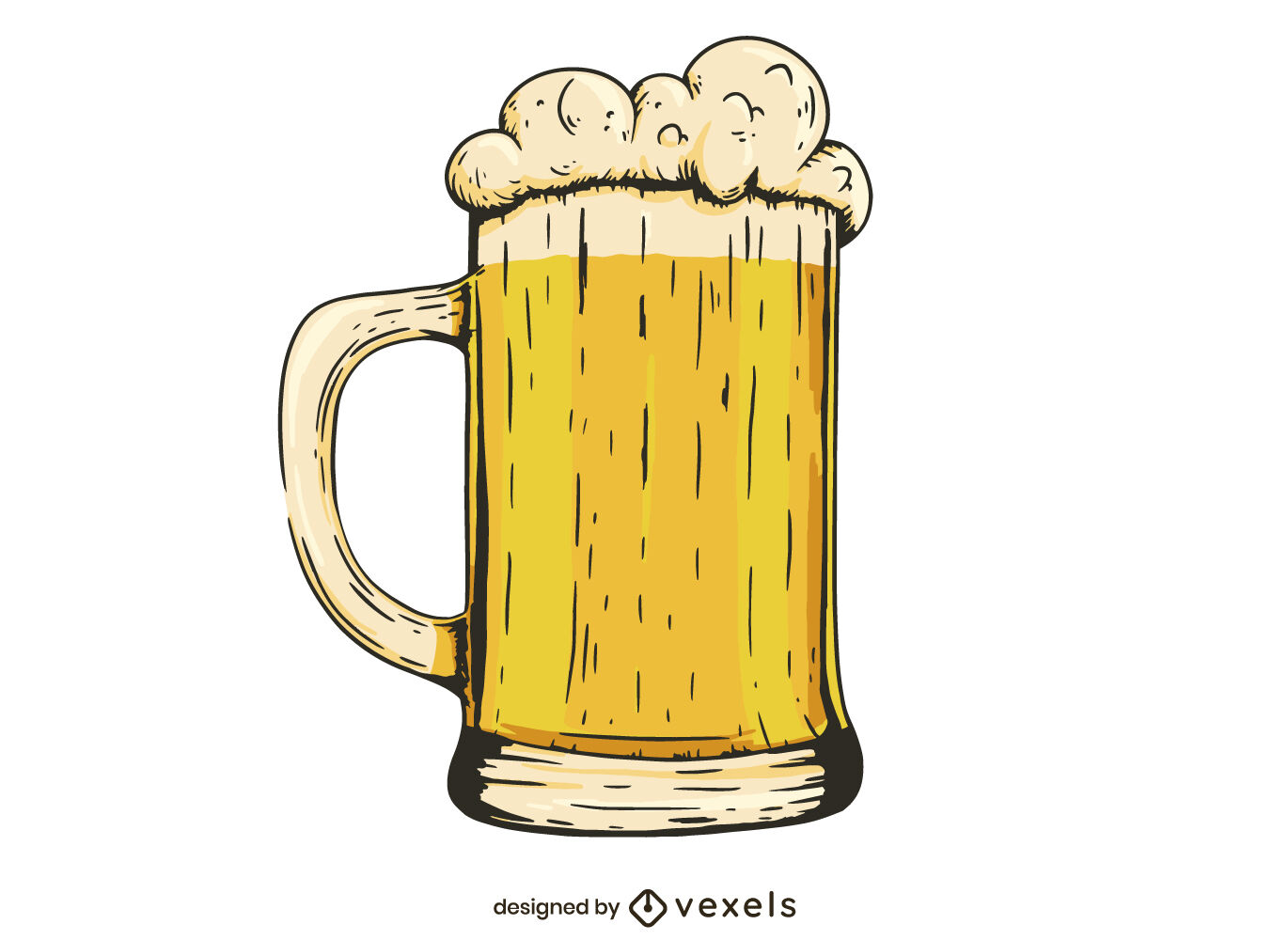 Ilustração de bebida alcoólica de caneca de cerveja