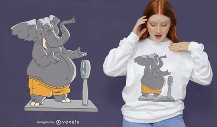 Elephant animal on scale t-shirt design