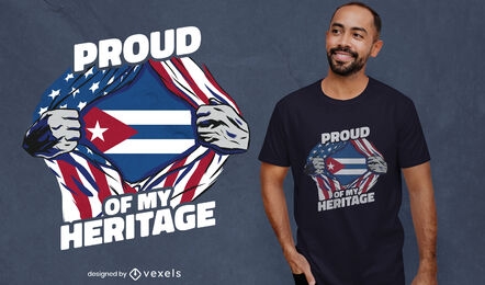 amerikanisch-kubanisches T-Shirt-Design