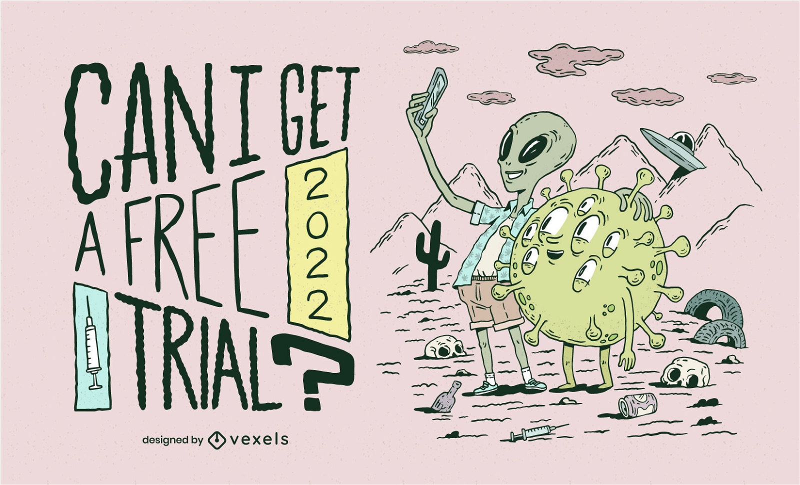 Ilustração de citação de ano novo para teste gratuito legal