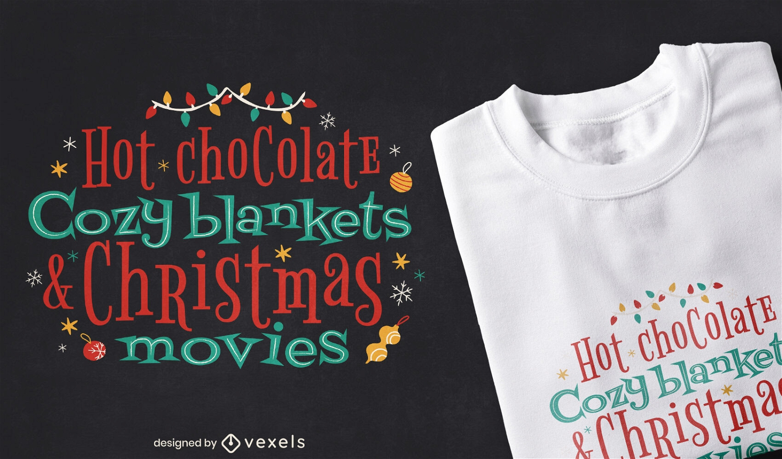 Design de t-shirt com letras de Natal