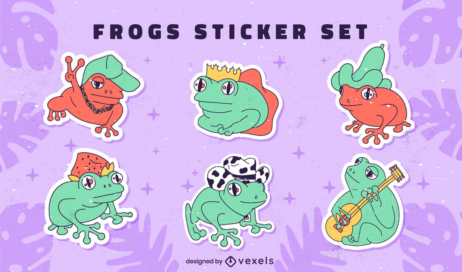 Lustige Frösche Sticker Set