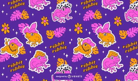 Awesome frogs pattern design