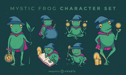 Conjunto de caracteres de rana mística