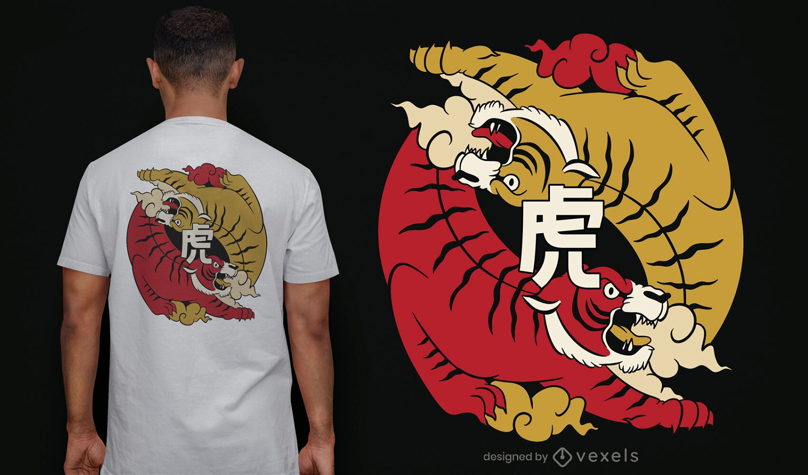 Dise?o de camiseta de tigres de a?o nuevo chino.