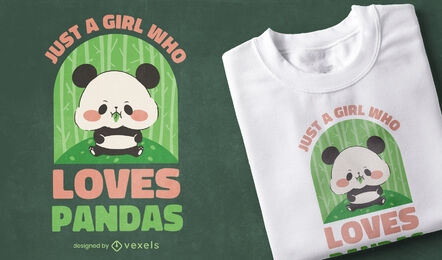 Diseño de camiseta de oso panda comiendo bambú