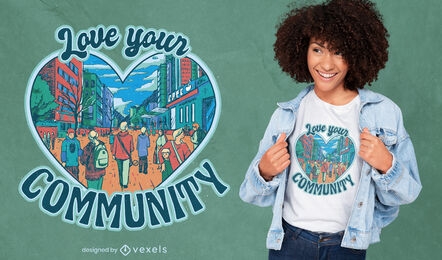 Ame o design da sua camiseta da comunidade