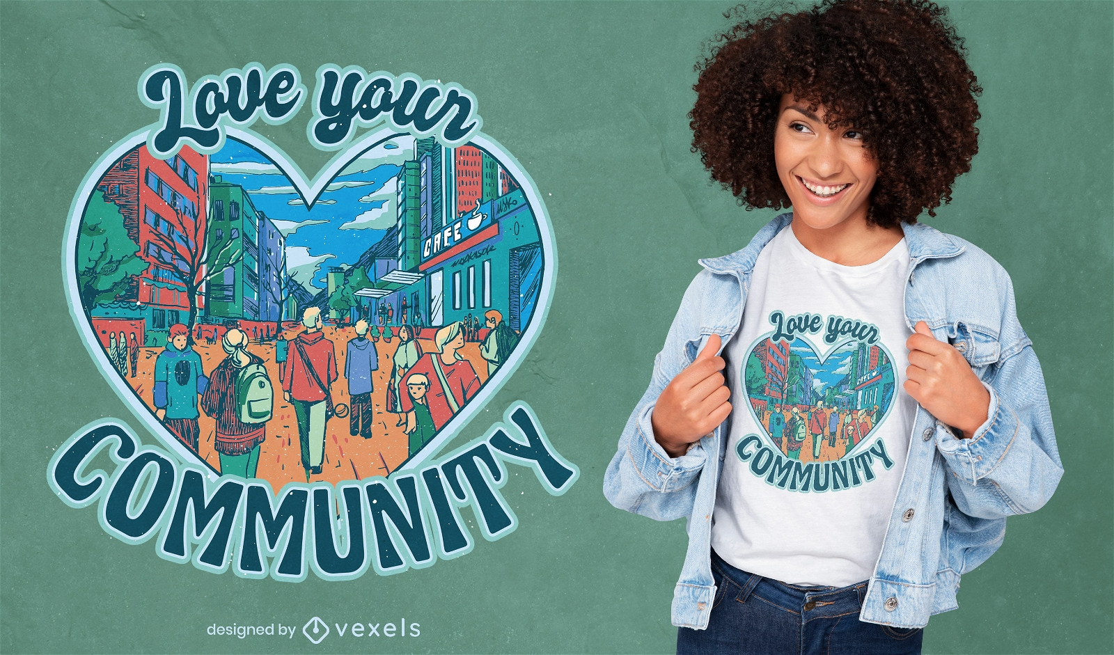 Love your community t-shirt design