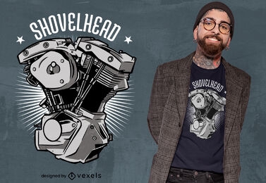 Design de camiseta de motor de motocicleta