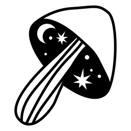 Cogumelo da lua e estrela Desenho PNG