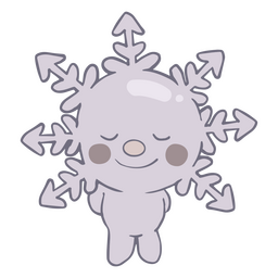 Nette Smiley-Schneeflocke PNG-Design