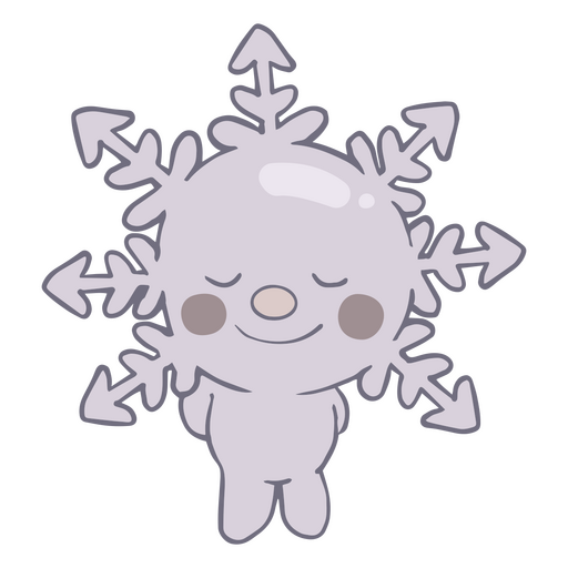 Floco de neve sorridente fofo Desenho PNG