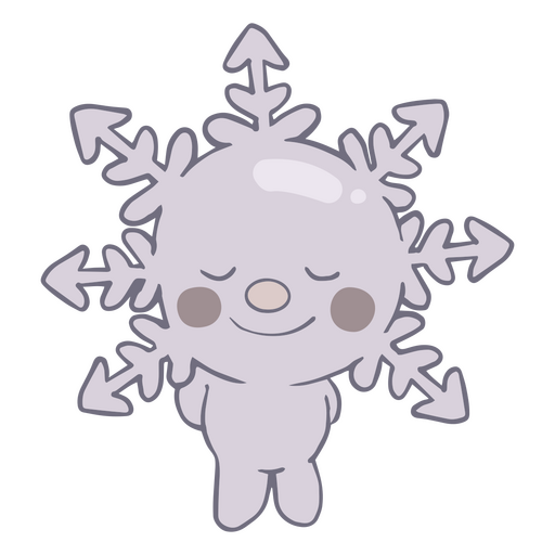 Lindo copo de nieve sonriente Diseño PNG