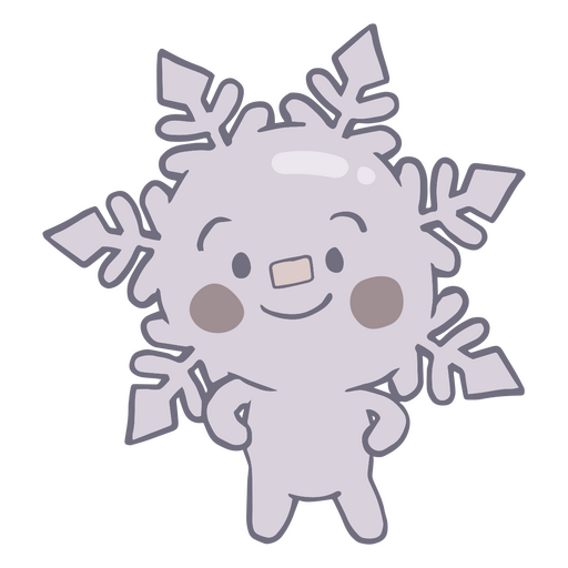 Snowflake winter cute character PNG Design