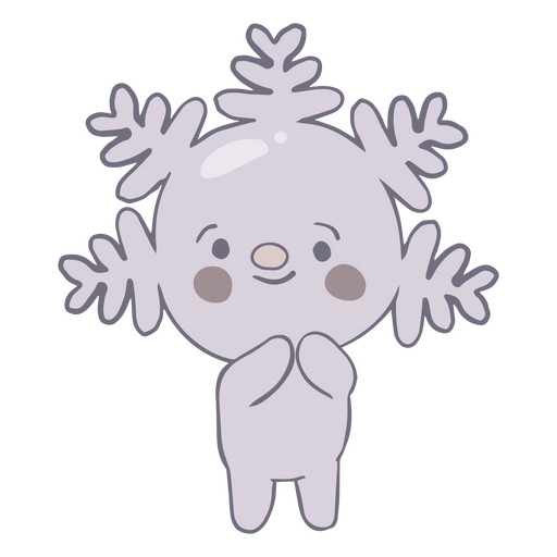 Snowflake Christmas snow cute character PNG Design