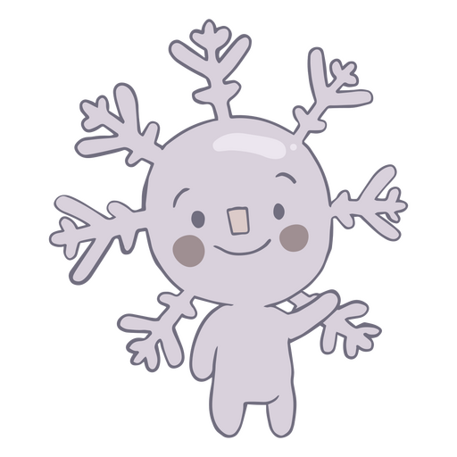 Snowflake winter snow cute character PNG Design