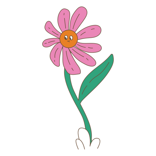 Personaje de flor de San Valentín. Diseño PNG