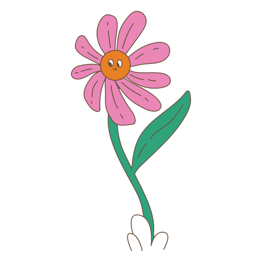 Valentine's Day flower character  PNG Design