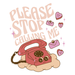 Distintivo de telefone de corações engraçados anti dia dos namorados Desenho PNG