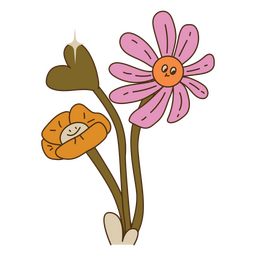 Flowers cartoon characters PNG Design Transparent PNG
