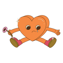 Anti Valentine's Day sad heart character PNG Design Transparent PNG