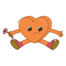 Personagem de coração triste anti dia dos namorados Desenho PNG