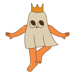 Anti Valentine's Day ghost with crown character PNG Design