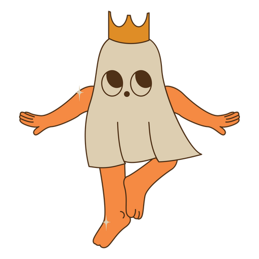 Anti Valentine's Day ghost with crown character PNG Design