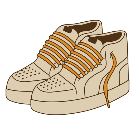 Orange lace shoes PNG Design