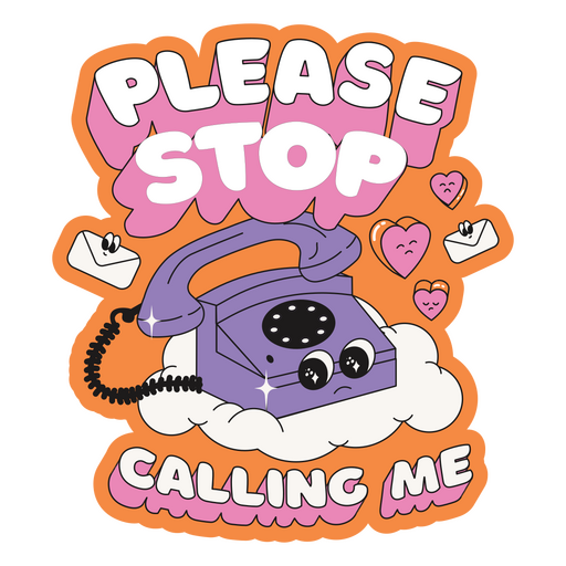 Distintivo de telefone engraçado anti dia dos namorados Desenho PNG
