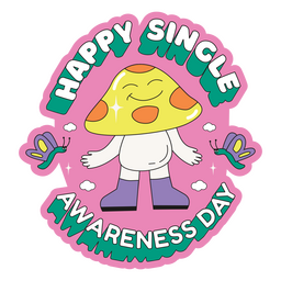 Anti-Valentines Single Awareness Farbstrich PNG-Design Transparent PNG