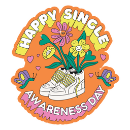 Anti-Valentinsgrüße einzelner Bewusstseins-Blumenzitat-Farbanschlag PNG-Design