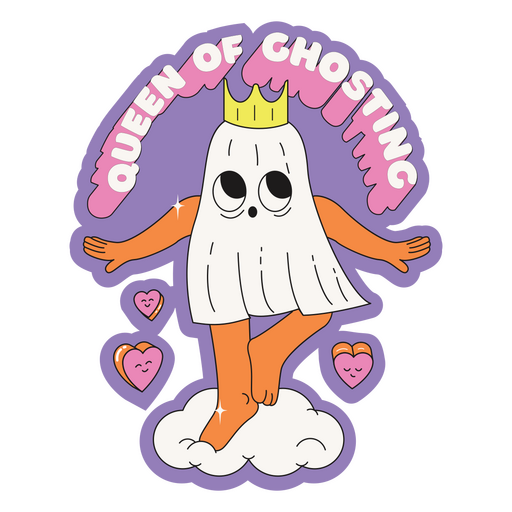 Anti-San Valentín reina del trazo de color fantasma. Diseño PNG